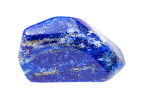 Magnifique pierre bleue et dorée polie de lapis-lazuli